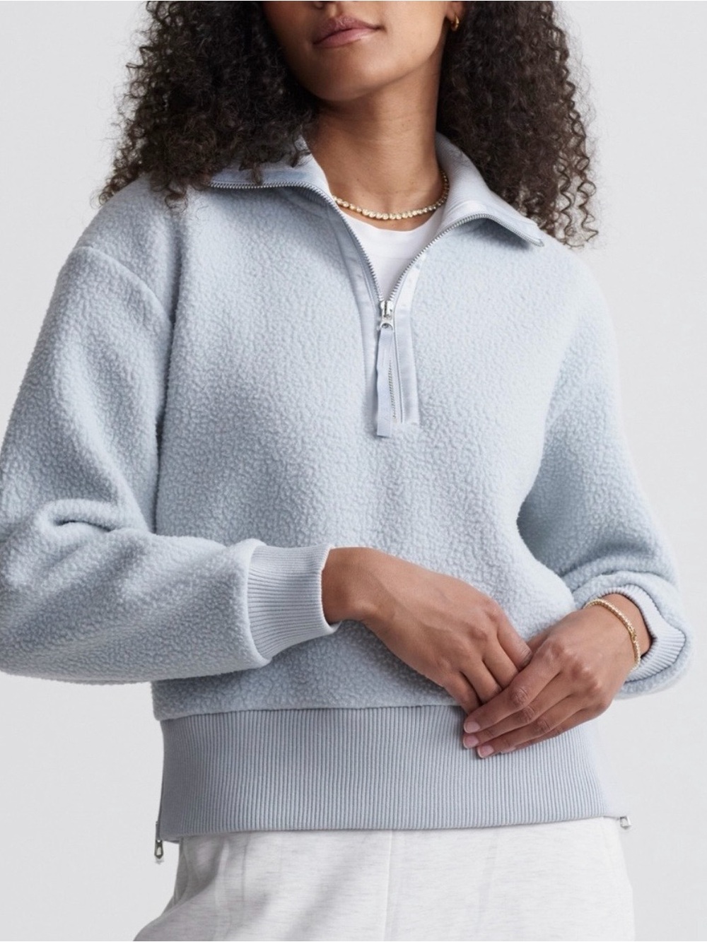VARLEY Roselle Blue Half-Zip Fleece Pullover Sweater size small